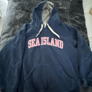 Navy Blue Hoodie with Pink SEA ISLAND Logo